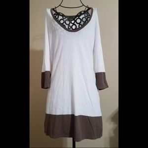 Tommy Bahama 3/4 Sleeves Tunic Top Semi Sheer